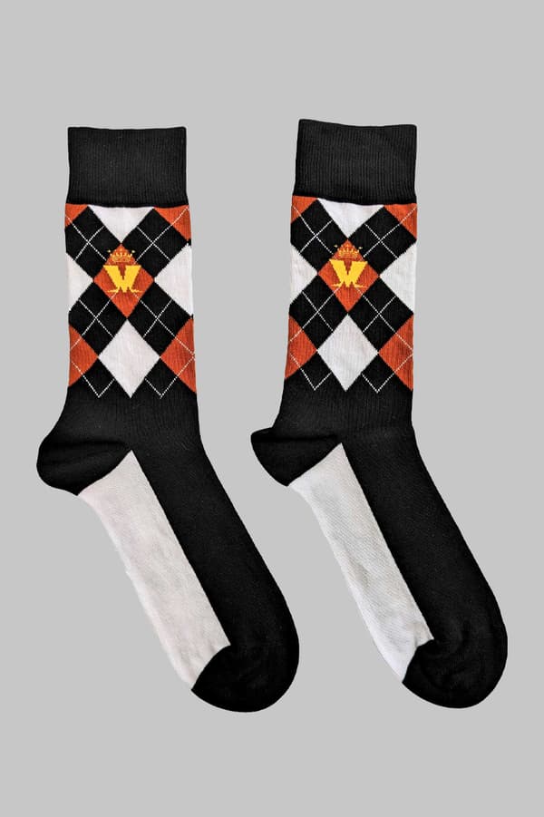 Madness Ankle Socks Crown Brown Diamond Official Mens Black (UK SIZE 7 - 11) UK Size 7-11