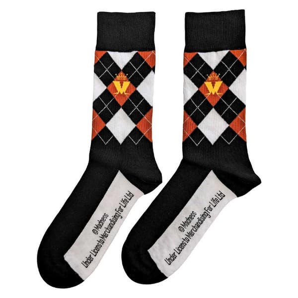 Madness Ankle Socks Crown Brown Diamond Official Mens Black (UK SIZE 7 - 11) UK Size 7-11