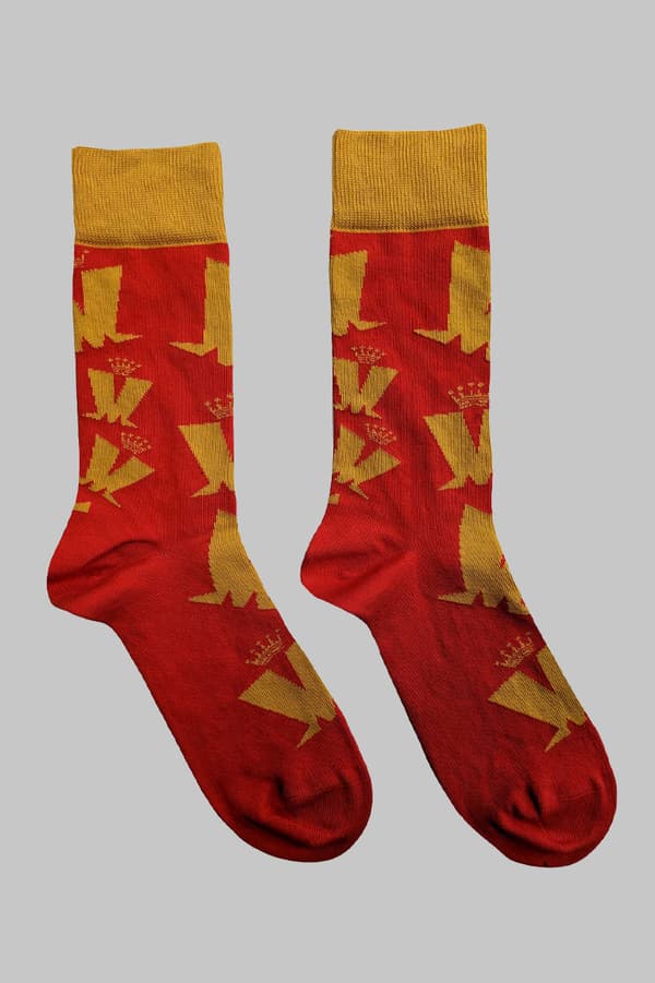 Madness Ankle Socks Crown Pattern Official Mens Red (UK SIZE 7 - 11) UK Size 7-11