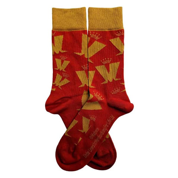 Madness Ankle Socks Crown Pattern Official Mens Red (UK SIZE 7 - 11) UK Size 7-11