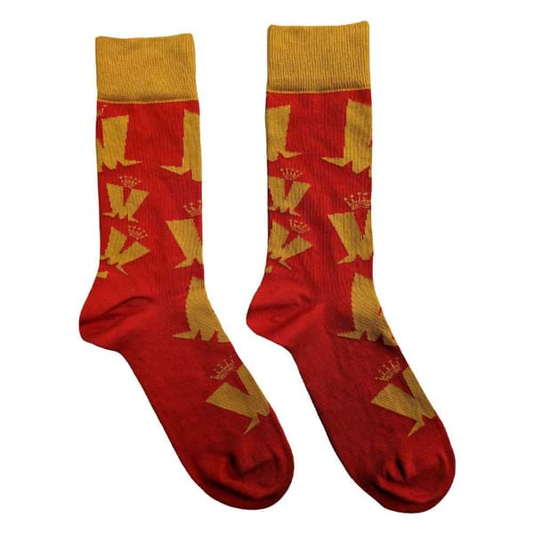 Madness Ankle Socks Crown Pattern Official Mens Red (UK SIZE 7 - 11) UK Size 7-11