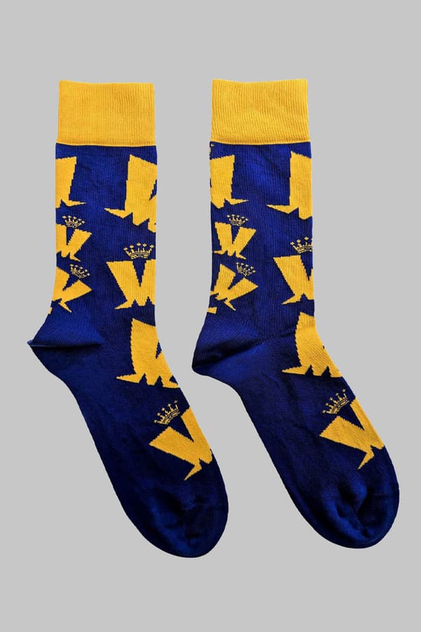 Madness Ankle Socks Crown Pattern Official Mens Blue (UK SIZE 7 - 11) UK Size 7-11