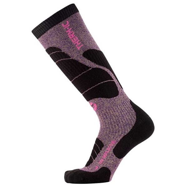 Therm-ic Strumpor Ski Merino Reflective Svart,Rosa EU 37-38 Kvinna