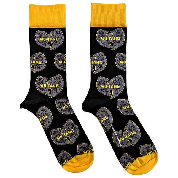 Wu-Tang Clan Ankle Socks Grey Logos Official Mens Black (UK SIZE 7 - 11) UK Size 7-11