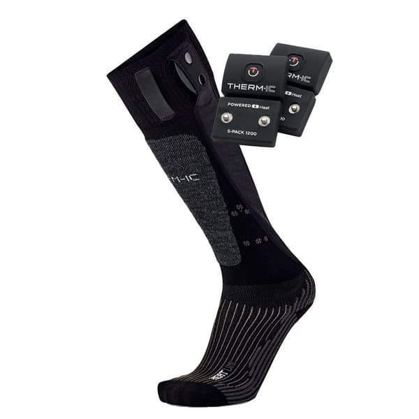 Therm-ic Opvarmede Lange Sokker Powersocks Set Heat Uni+s-pack 1200 Sort EU 42-44 Mand