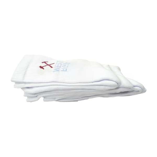 West Ham United FC Childrens/Kids Sports Socks (Pack of 3) White/Blue 4UK-6.5UK