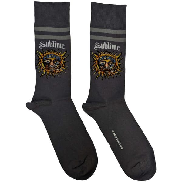 Sublime Unisex Adult Sun Socks Charcoal Grey/Yellow 7 UK-11 UK
