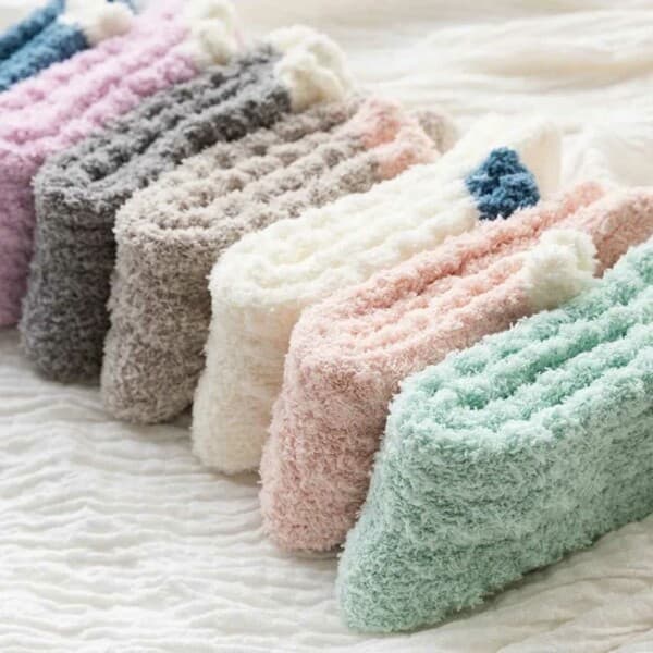 Furry sokker - plysj hot fleece rosa