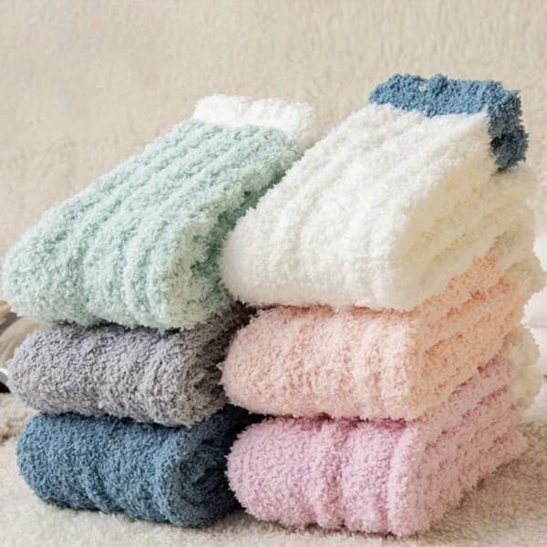 Furry sokker - plysj hot fleece rosa