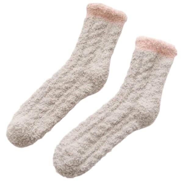 Lurviga Raggsockor – Plysch Varm Fleece Beige