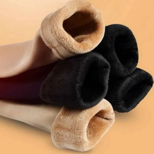 Vuoratut sukat - kuuma fleece musta