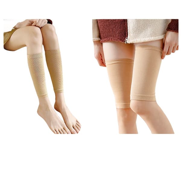INF Pohkeen ja reisien puristushihat Fitness Urheiluhihat beige