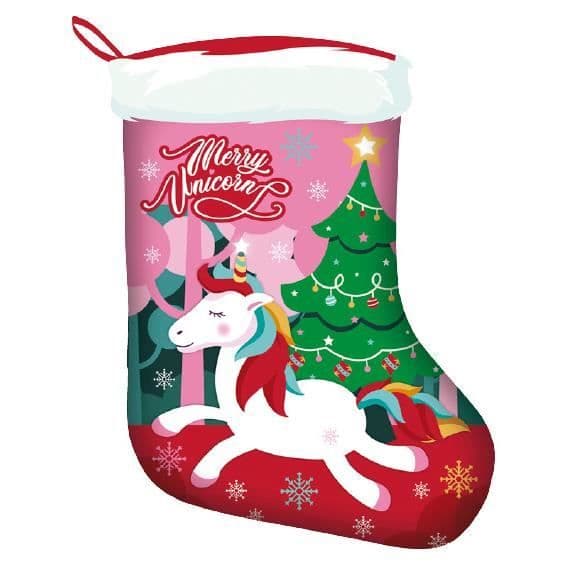 Arditex julstrumpa Unicorn 42 cm polyester röd/rosa