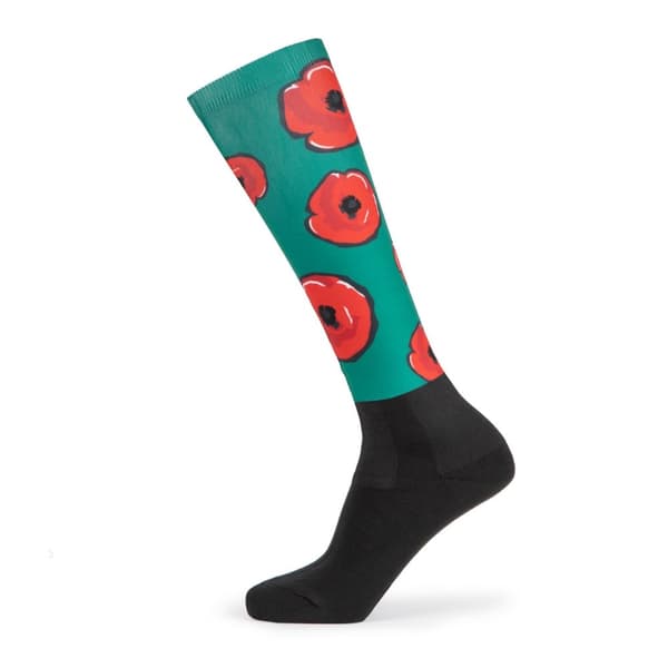 Aubrion Knästrumpor - barn/barn Hyde Park Poppy Aqua Green/Red One Size