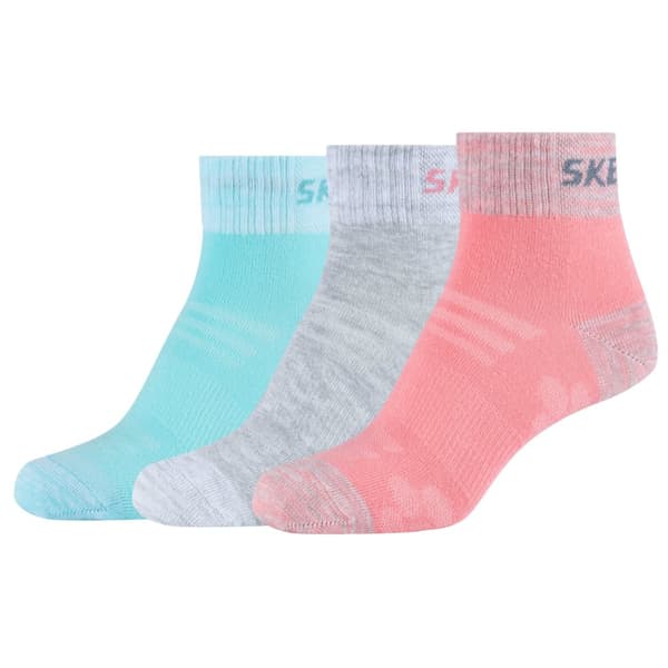 Skechers 3PPK Wm Mesh Ventilation Quarter Socks SK42022-3060, för Tjej, Strumpor, Flerfärgad Multicolour 31-34