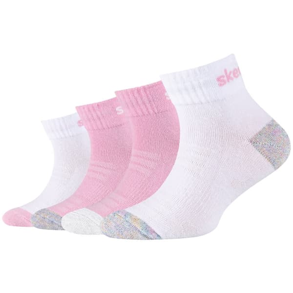 Skechers 4PPK Girls Mesh Ventilation Quarter Socks SK42042-1001, til Pige, Sokker, Lyserød