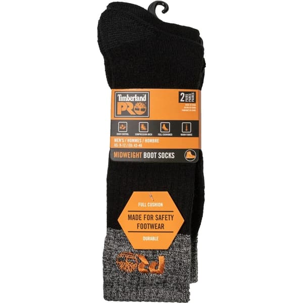 Timberland Pro Mens Colour Block Cushioned Boot Socks (Pack of 2)