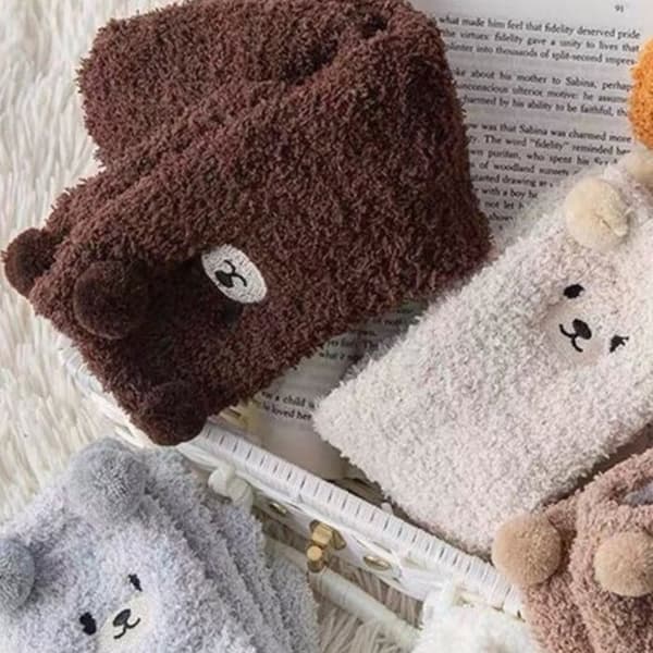 SHOP-STORY - TSOCKS PACK 4 : 4 Par Par Ostyrande Kängor med Nallebjörnar : Mjukhet och stil till dina fötter - En Storlek