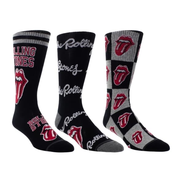 Rolling Stones Assorted Crew Socks 3 Pack (One Size)