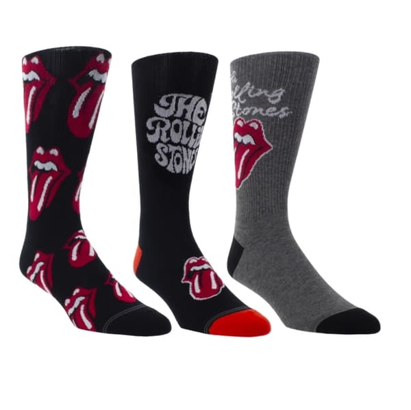 Rolling Stones Assorted Crew Socks 3 Pack (One Size)