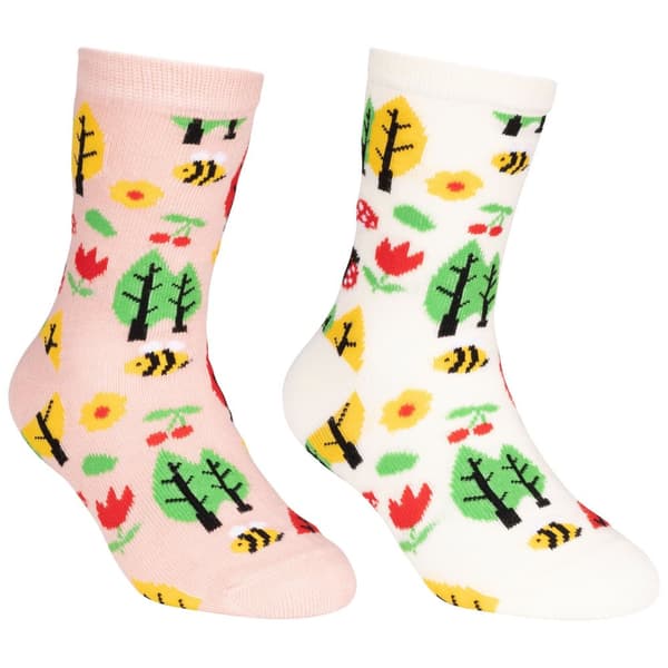 Trespass Childrens/Kids Garden Socks (Pack of 2) Cream/Light Pink 12 UK Child-3 UK