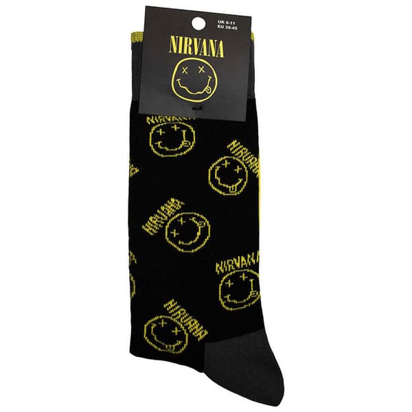 Nirvana Grunge Smile Stripes Ankle Socks UK Size 7-11