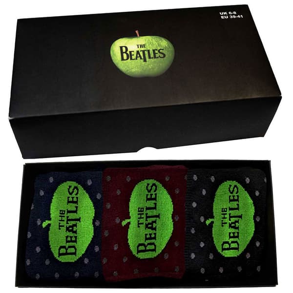 The Beatles Apple And Spots Ankle Socks Boxed Set One size