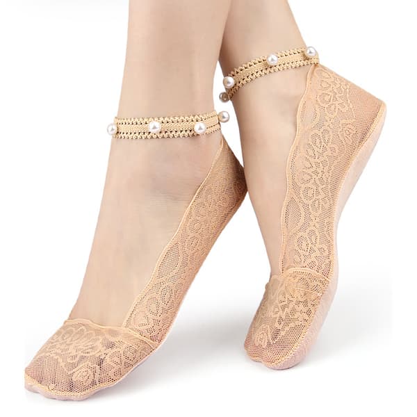 INF Skridsikker footsies usynlige lavt skåret sko liner sokker Beige
