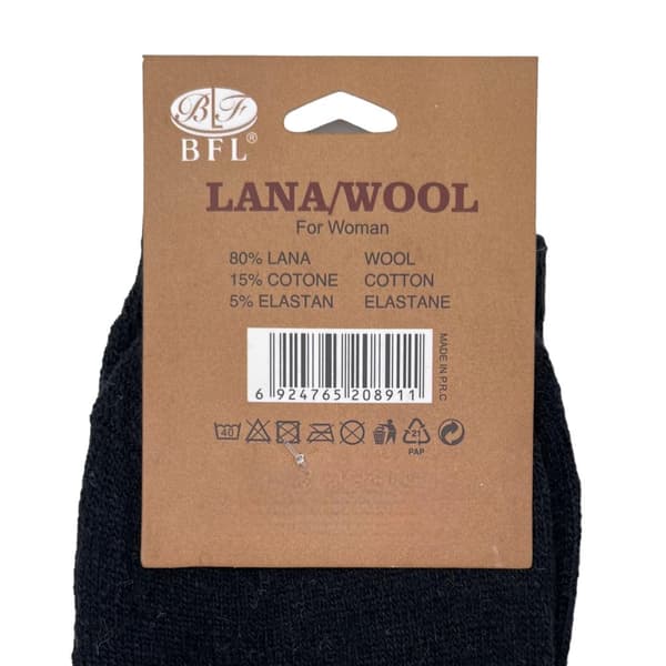 Wool Socks, Size 35-40, WOMAN, 12-PACK