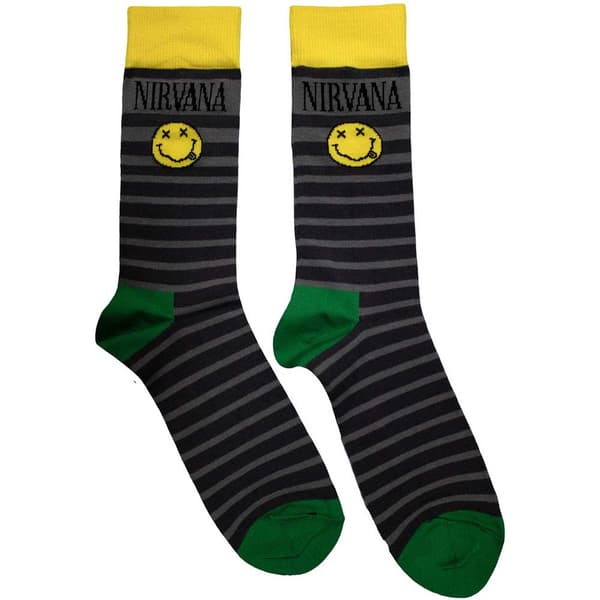 Nirvana Unisex Ankle Socks: Yellow Smiley Pattern (UK Size 6 - 11)