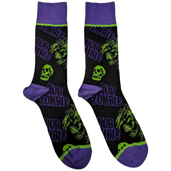 Rob Zombie Skull Face Logo Ankle Socks S