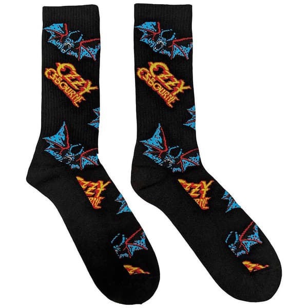 Ozzy Osbourne Logos And Bats Ankle Socks S