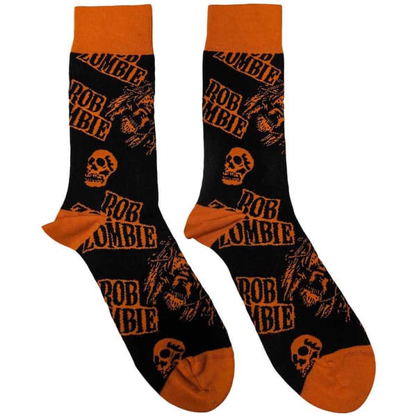 Rob Zombie Skull Face Logo Ankle Socks S