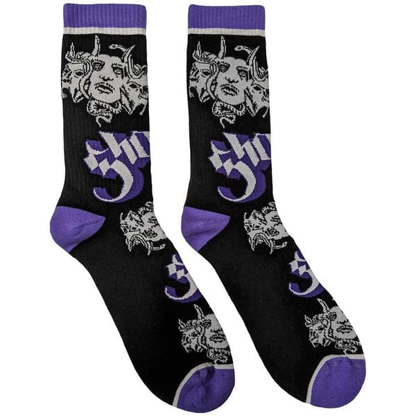 Ghost Unisex Adult Copia Socks Black/Purple/White 7 UK-11 UK