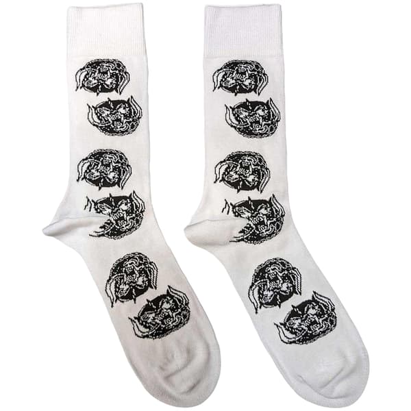 Motorhead Unisex Adult War Pig Socks White/Black 7 UK-11 UK