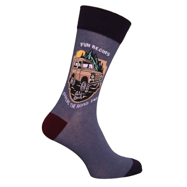 Simply Essentials Boys Toys Mens Safari Truck Socks Blue 6-11 UK
