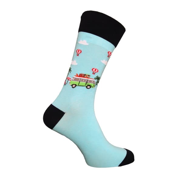 Simply Essentials Boys Toys Mens Campervan Socks Light Blue 6-11 UK