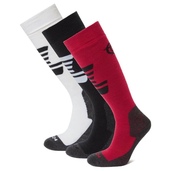 TOG24 Bergenz Skidstrumpor (Förpackning med 3 st) Black/Dark Pink/Optic White 4 UK-7 UK