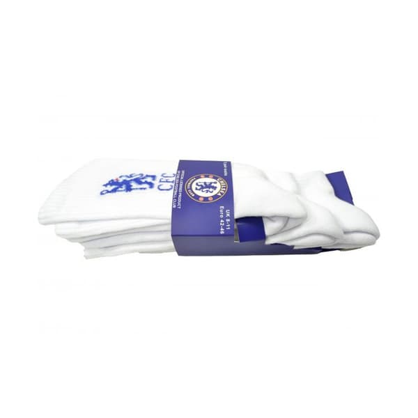 Chelsea FC Unisex Adult Sports Socks (Pack of 3) White/Blue 8 UK-11 UK