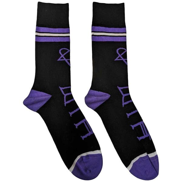 Him Unisex Adult Heartagram & Logo Socks Black 7 UK-11 UK