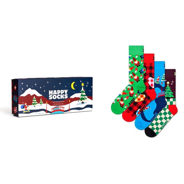 Happy Socks Santa´s Workshops Gift Set Half Pitkät Sukat 4 Parit Monivärinen EU 36-40 Mies