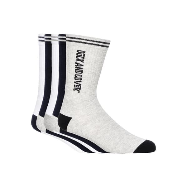 Duck and Cover Mens Juble Sports Socks (Pack of 5) White/Grey/Black 6 UK-11 UK