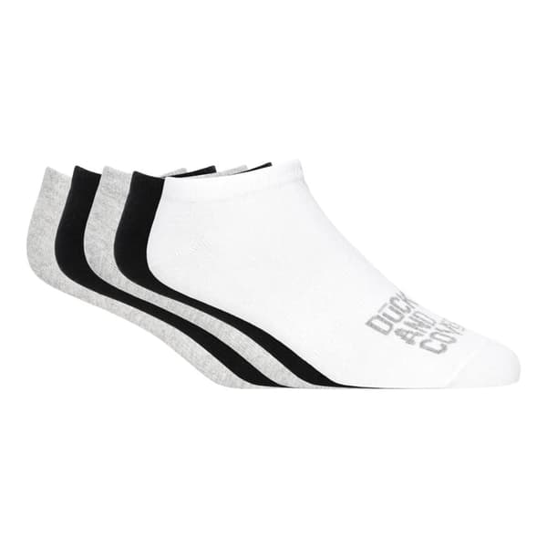 Duck and Cover Mens Fubel Trainer Socks (Pack of 5) Black/White/Grey 6 UK-11 UK