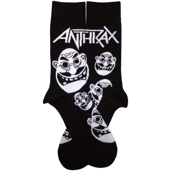 Anthrax Faces Pattern B&W Ankle Socks UK Size 7-11