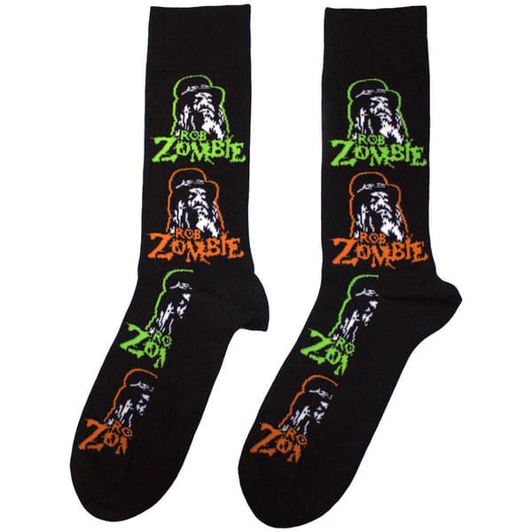 Rob Zombie Multicolour Logo Repeat Ankle Socks UK Size 7-11