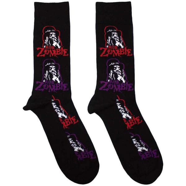 Rob Zombie Multicolour Logo Repeat Ankle Socks UK Size 7-11