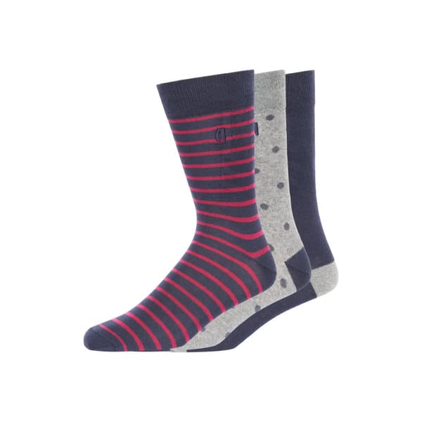 French Connection Unisex Adult Oakley Socks (Pack of 3) Grey/Marine/Raspberry One Size