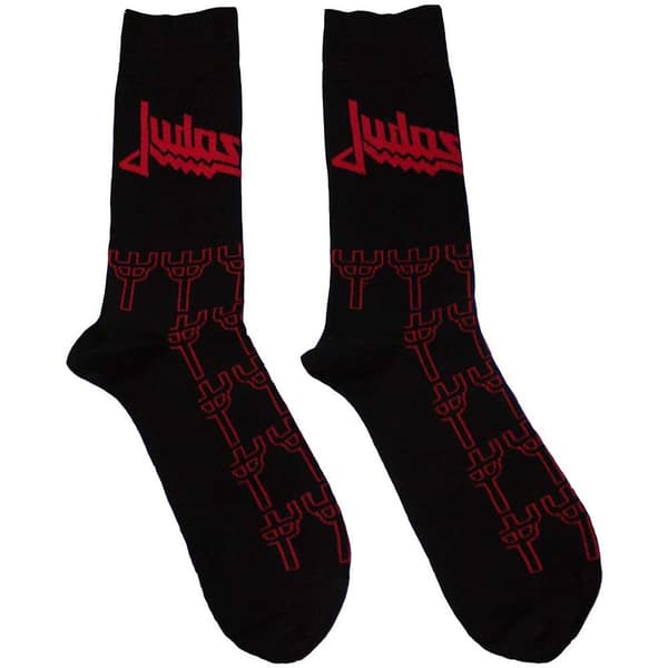 Judas Priest Unisex Adult Trident Socks Black/Red 7 UK-11 UK