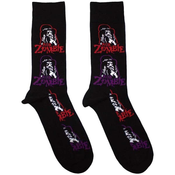Rob Zombie Unisex Adult Repeat Print Socks Black 7 UK-11 UK