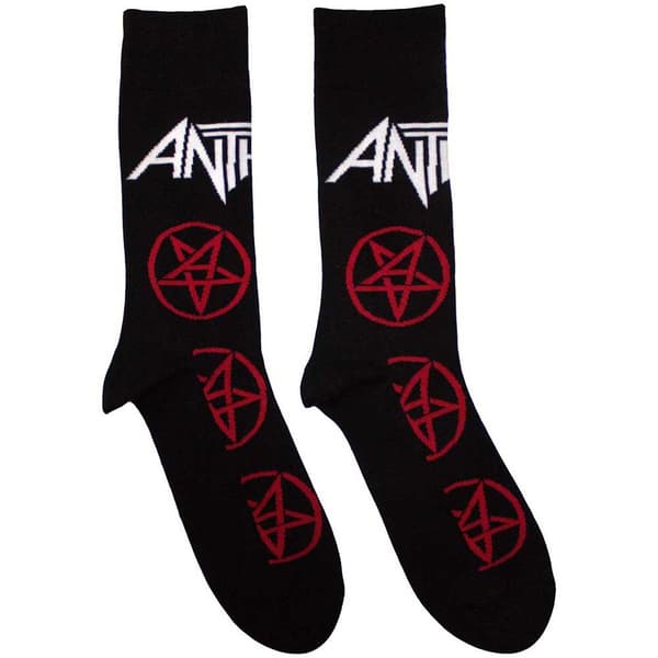 Anthrax Unisex Adult Pentathrax Patterned Socks Black 7 UK-11 UK